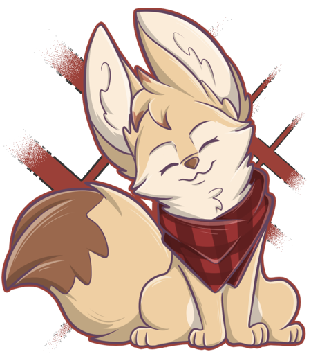 sitting Fennec Fox in Comic Style