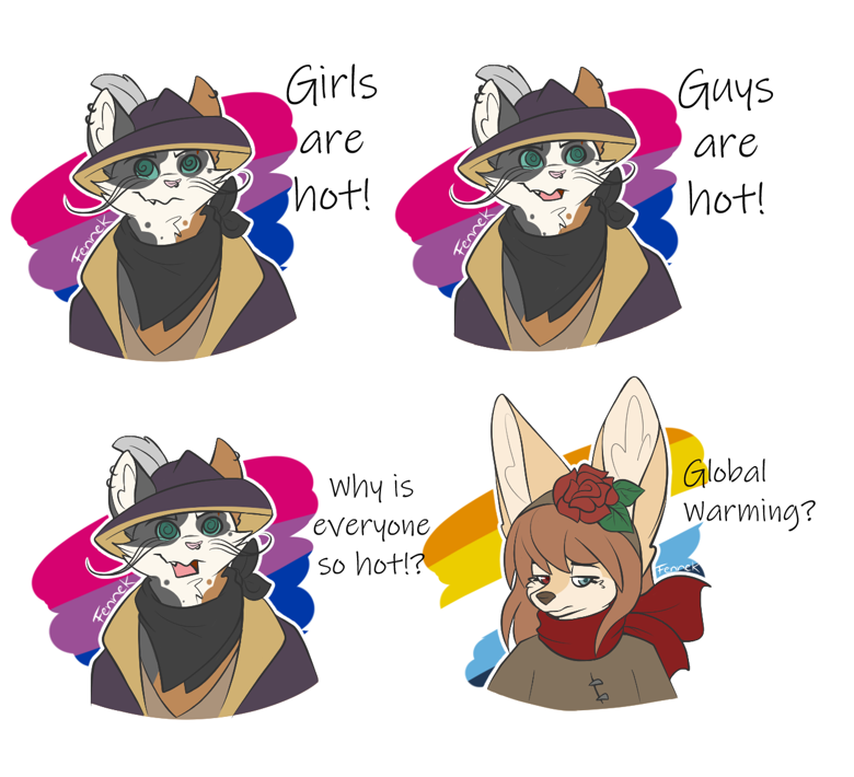 Bi/Pan Meme Everyone is so hot! Calico Jack and Lira