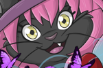 Black Cat Girl with Butterflys