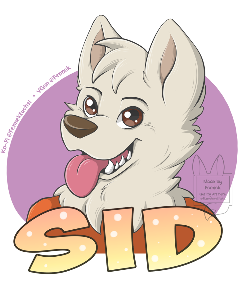 Furry Arctic Wolf Badge