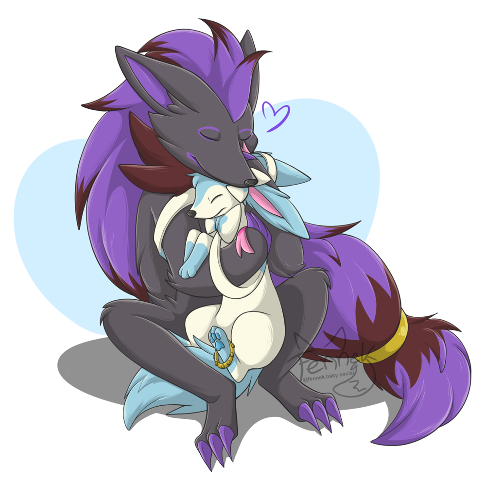 Shiny Zoroark and Sylveon