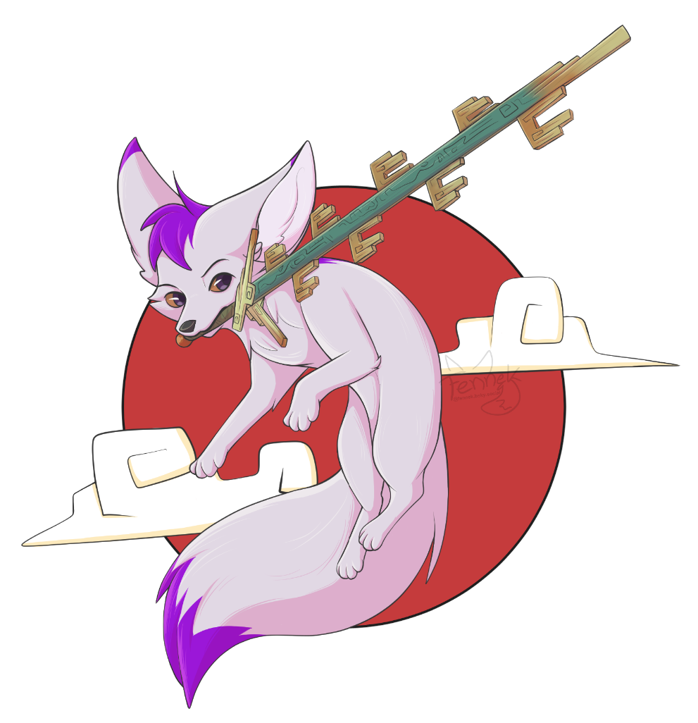 Fennec Fox with Okami Sword