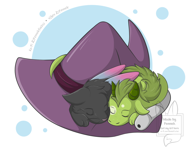Black Cat and Dragon sleeps together