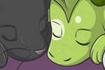 Black Cat and Dragon sleeps together
